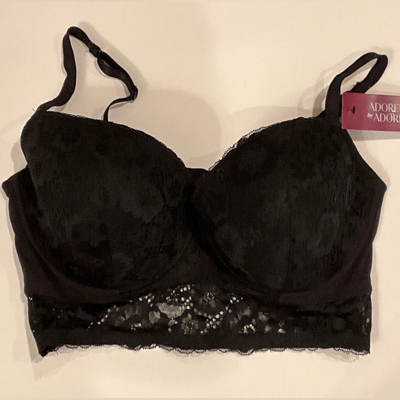 Adored by Adore Me Payal Longline Underwire Floral Lace Demi Cup Bra 40DD - Picture 5 of 11